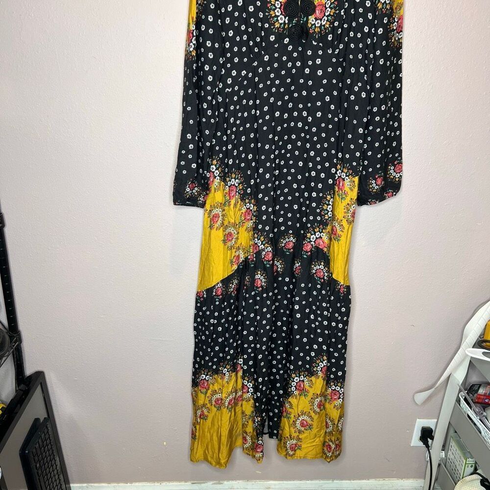 Farm Rio Anthropologie Floral Blocked Maxi Dress - Picture 4 of 13
